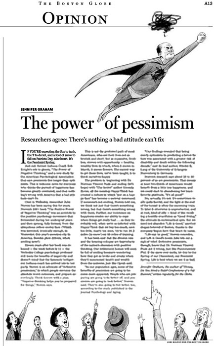 Jori Bolton - Boston Globe Illustration - The Power of Pessimism
